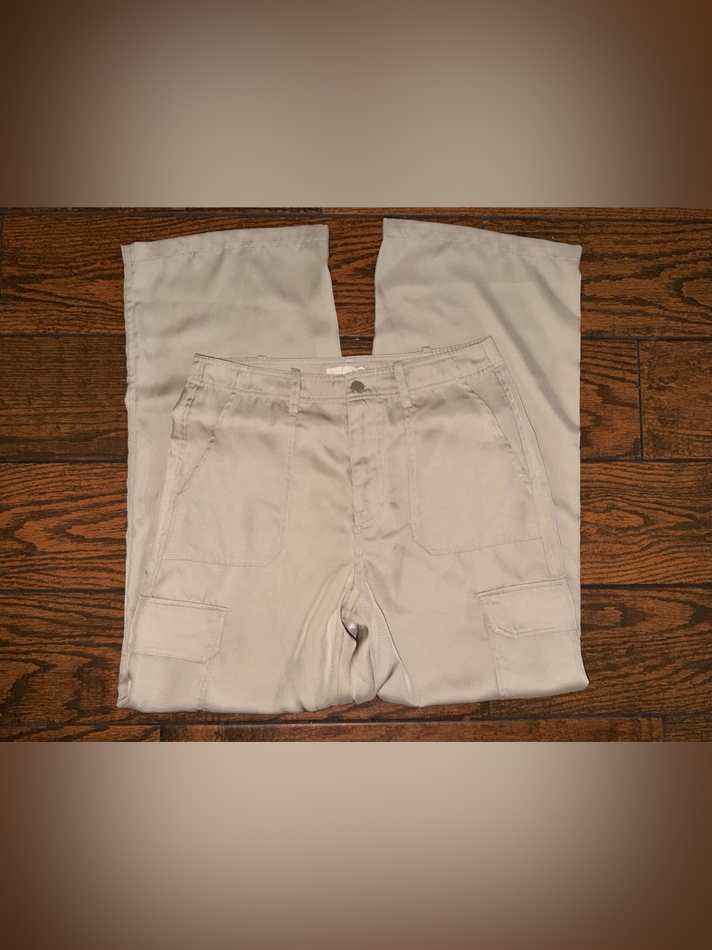 Women's Light Beige Utility Cargo Trousers